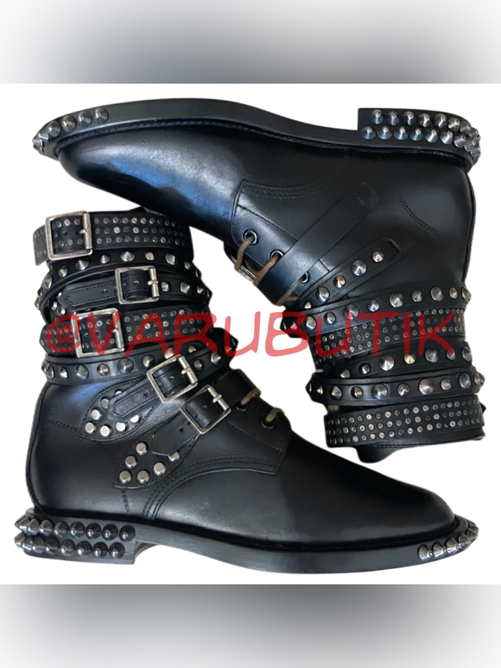 saint laurent paris fw13 runway fully studded ranger boots 37 (41.5)